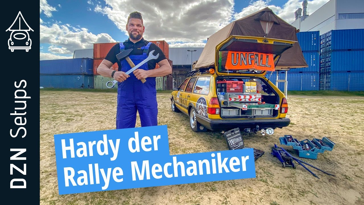 Hardy der Rallye Mechaniker | ADAC Pannenhilfe Passat mit Dachzelt