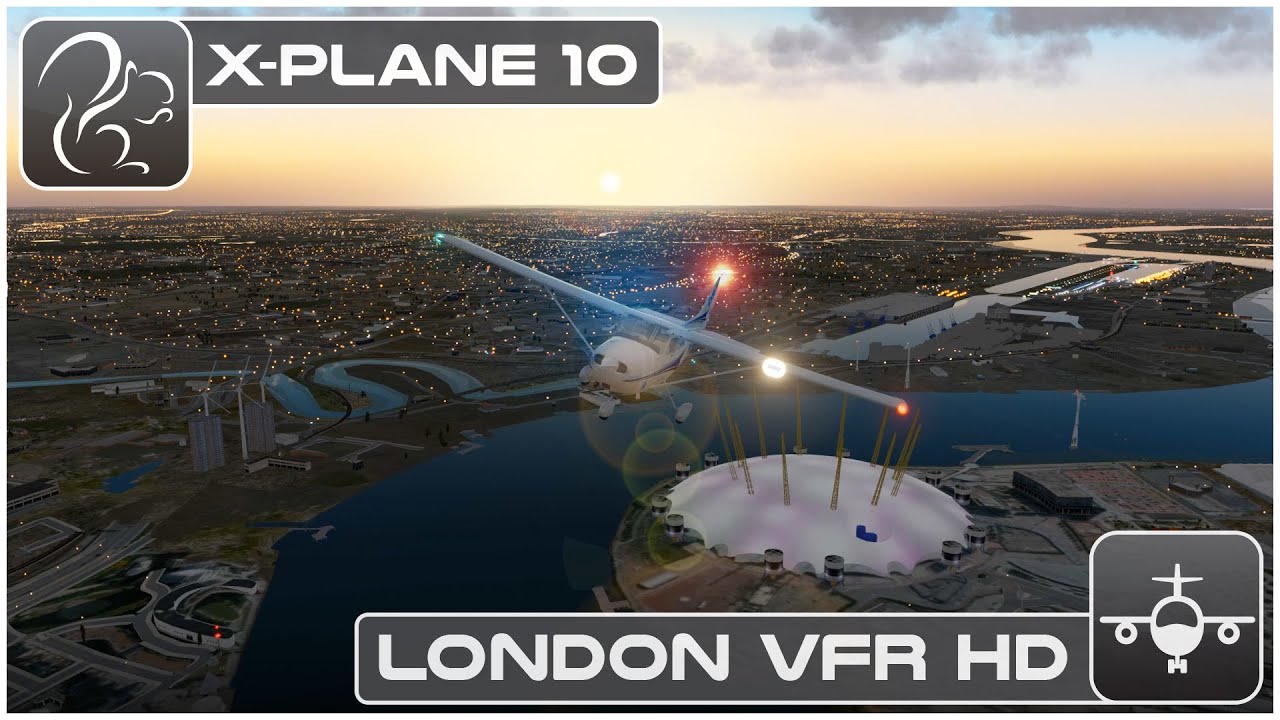 X-Plane 10 London VFR Flight HD (London City to Heathrow)