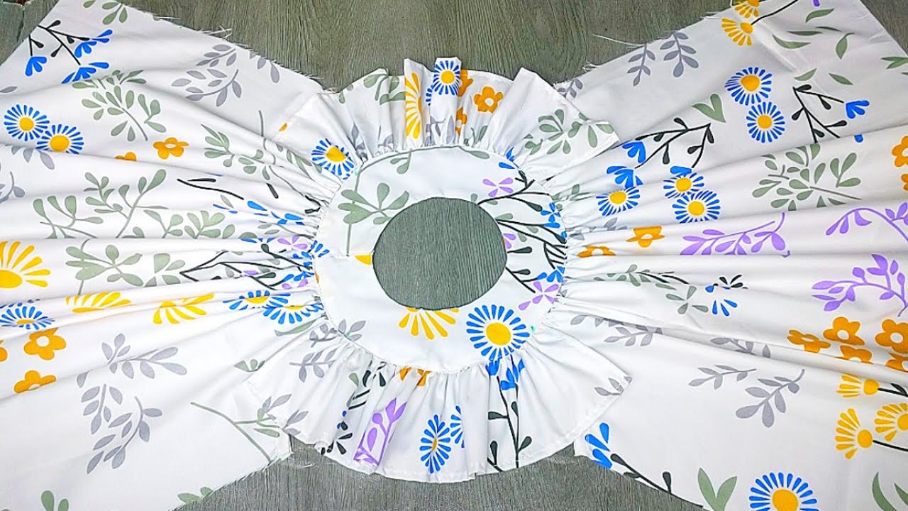 Very easy dress cutting and sewing//for 2-3 years//no pattern//sewing is easy