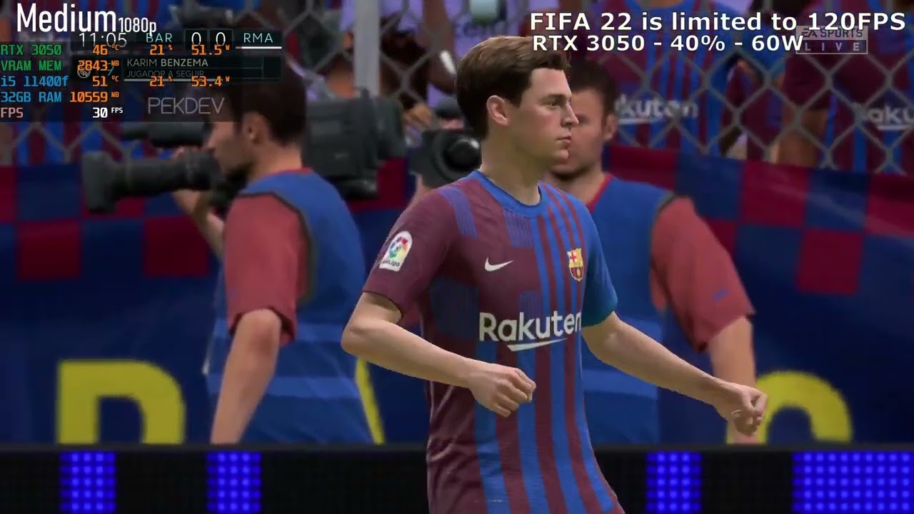 FIFA 22   RTX 3050 + i5 11400f   Low, Medium, High, Ultra settings