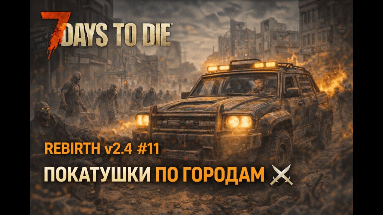 🔥 REBIRTH v2.4 #11 — Покатушки по городам ⚔️⚔️ #7DaystoDie