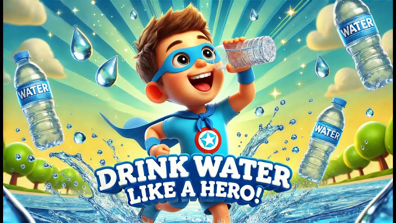 Drink Water Like a Hero! 🦸&zwj;♂️ | Fun Hydration Song for Kids | Stay Healthy & Strong