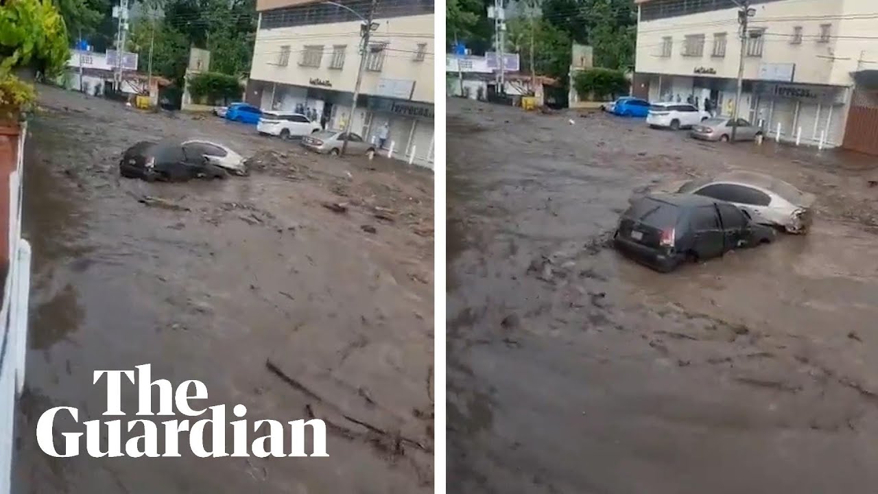 Venezuela: landslide turns streets into rivers of mud and water