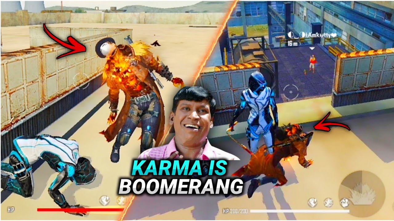 😱KARMA IS BOOMERANG ||💥Free Fire Attacking Squard Rank Match Game play Tamil || funny commentry