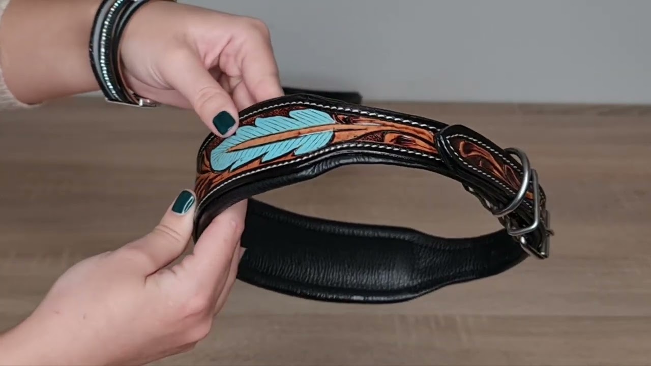 SK9 Carving-6 zgarda de piele pentru caine, zgarzi piele pentru caini, SK9