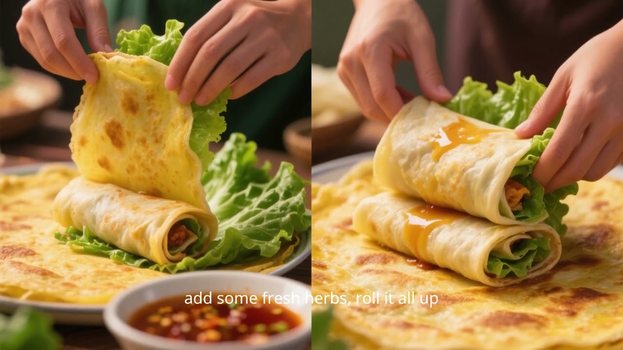 🥞 Authentic Vietnamese Pancake with Fried Shrimp