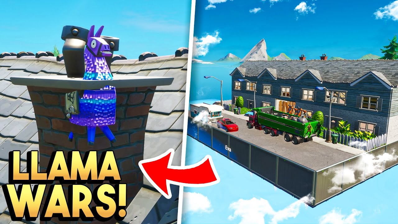 2v2v2 LLAMA WARS in Fortnite! (WOONWIJK) 🏠
