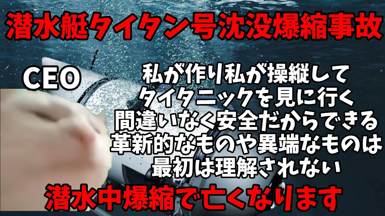 猫ミームでわかる潜水艇タイタン号沈没爆縮事故#猫ミーム #猫マニ