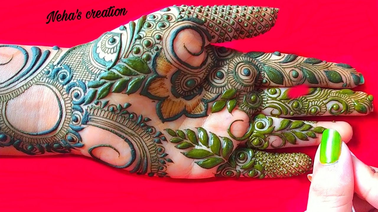Gulf henna design ll gulf + dubai style mehandi design ll unique beautiful design for front hand #27