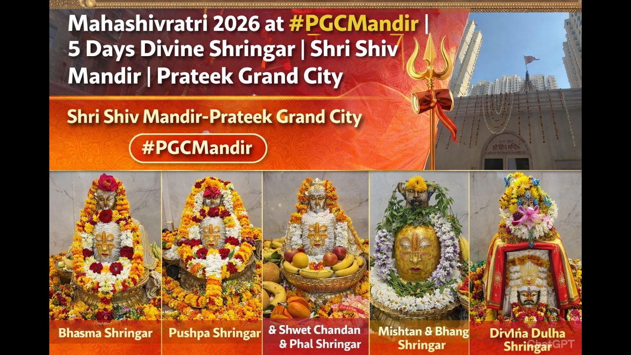 Mahashivratri 2026 at #PGCMandir | 5 Days Divine Shringar | Shri Shiv Mandir  | Prateek Grand City