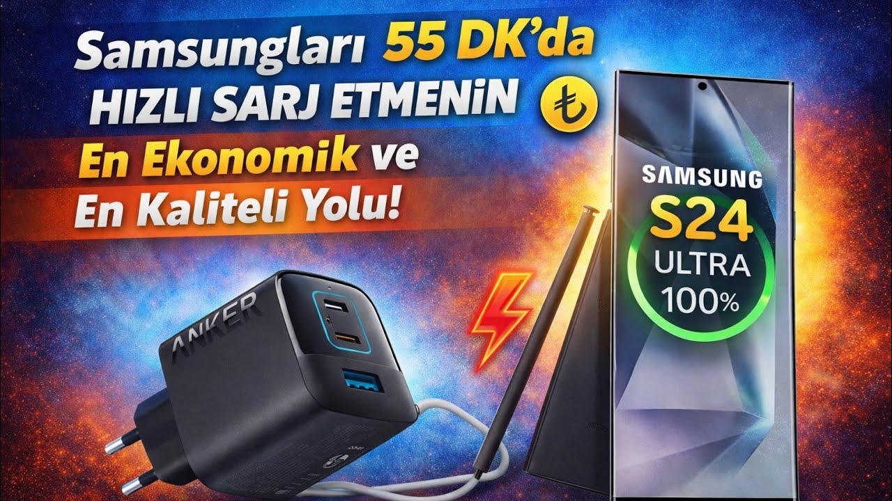Samsung Cep Telefonlarını 55 Dkda Hızlı Şarj Etmenin En Ekonomik ve En Kaliteli Yolu #anker #samsung