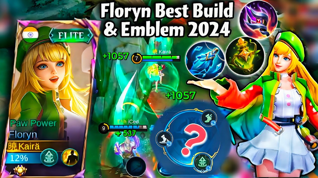 FLORYN BEST BUILD & EMBLEM 2024!🌸500% HEAL!☘️ NEW UPDATE!🔥