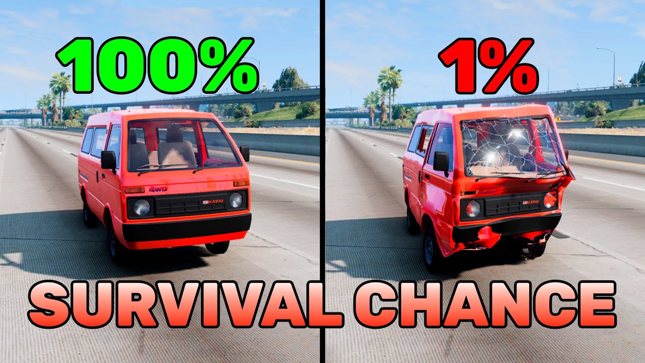 BeamNG.drive Realistic Crashes #8 | Epic Survival Chance Test