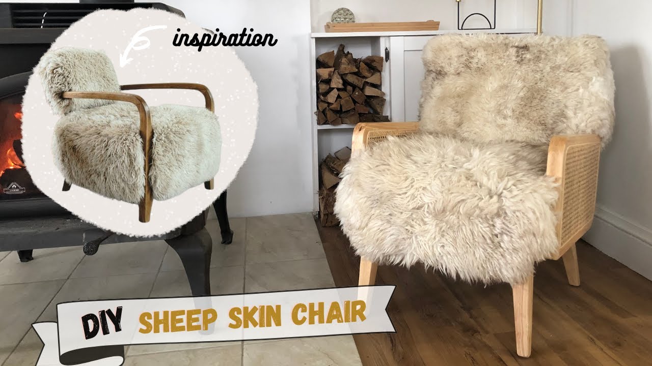 DIY Scandinavian Sheepskin Chair (Restoration Hardware + Lone Fox Inspired)