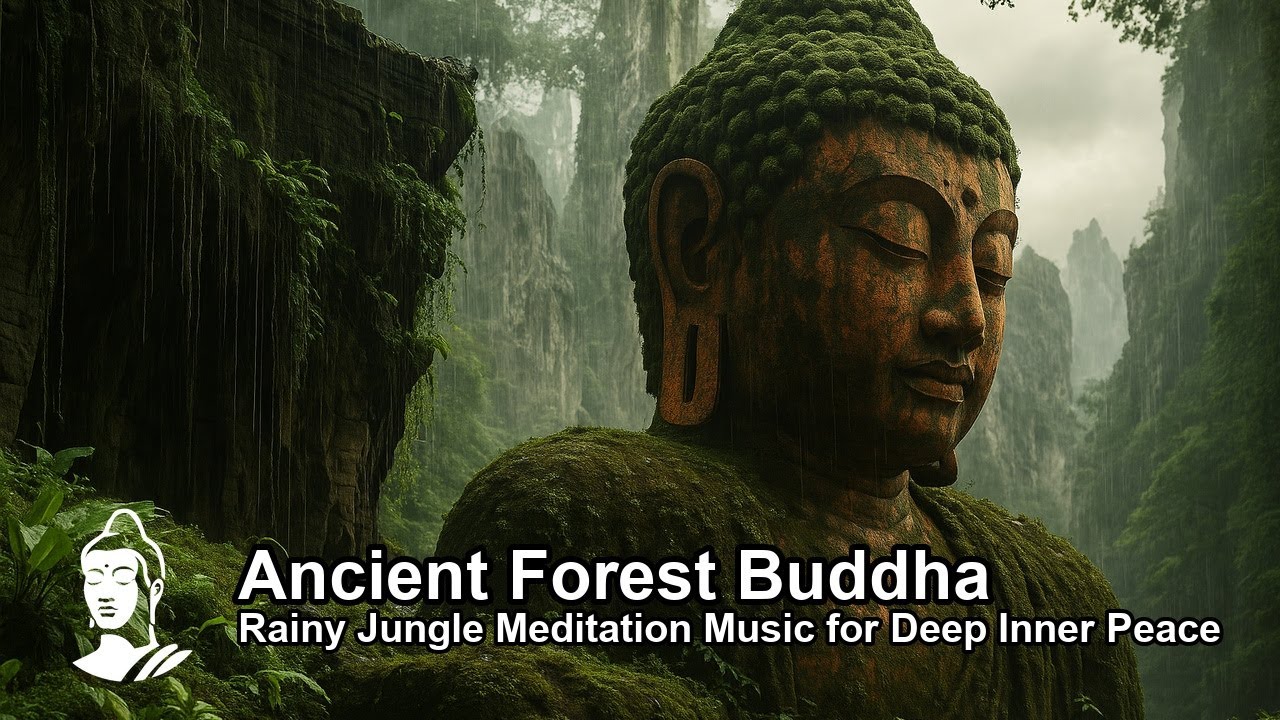 Ancient Forest Buddha | Rainy Jungle Meditation Music for Deep Inner Peace