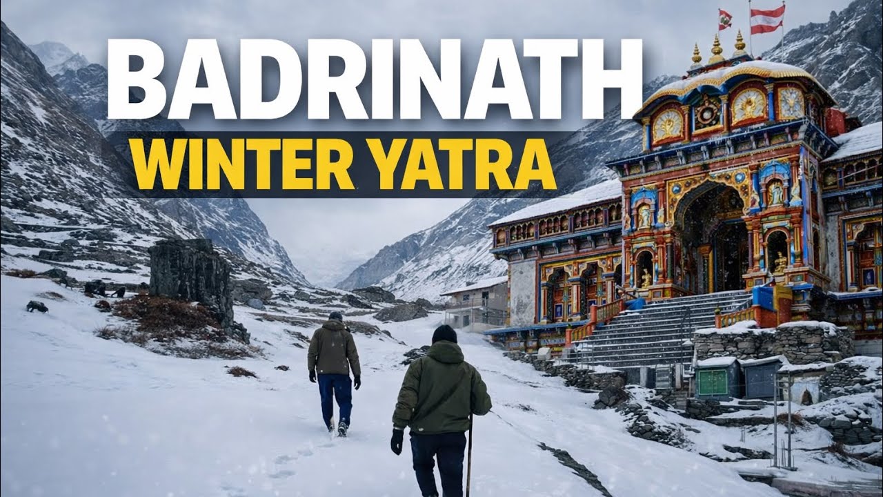 Badrinath Dham in Winter ❄️ | Snow Covered Heaven | Tapt Kund | Alaknanda River | Winter Vlog