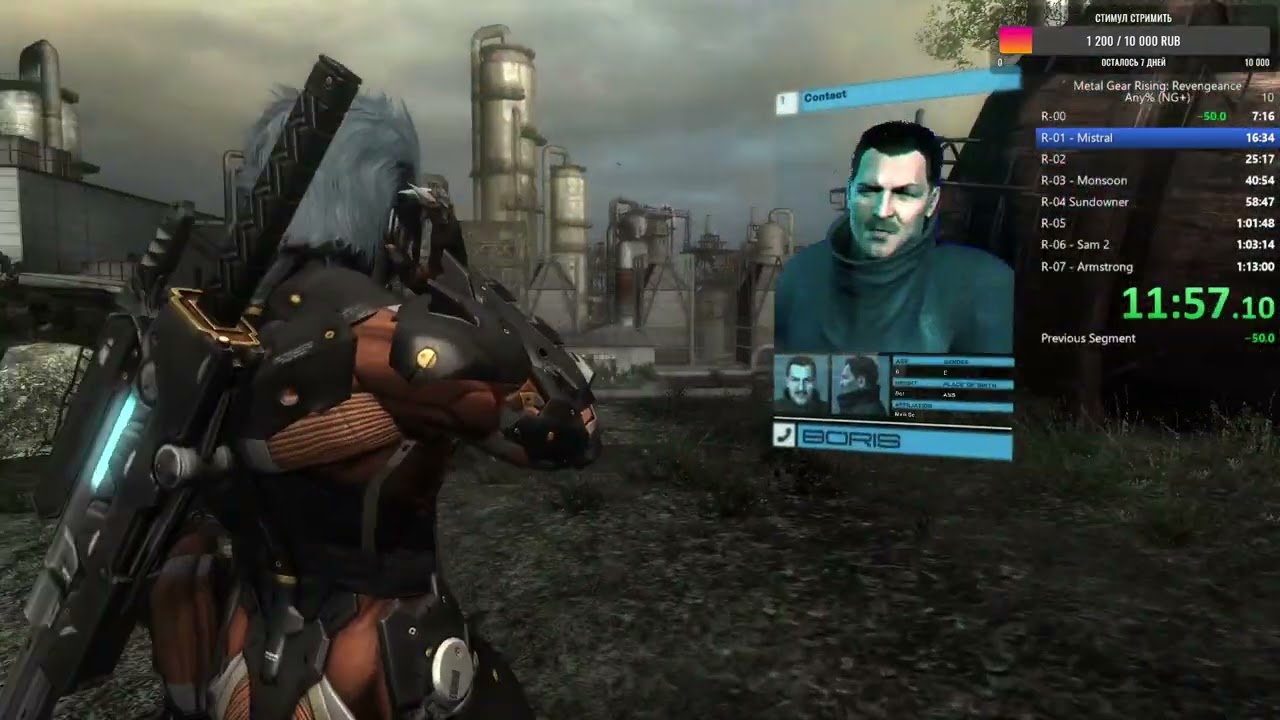 Metal Gear Rising:Revengeance - speedrun [Any% NG+:Hard] RTA 1:05:03