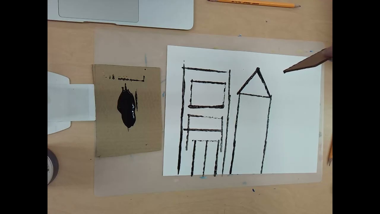Cardboard Printed Line Cityscapes