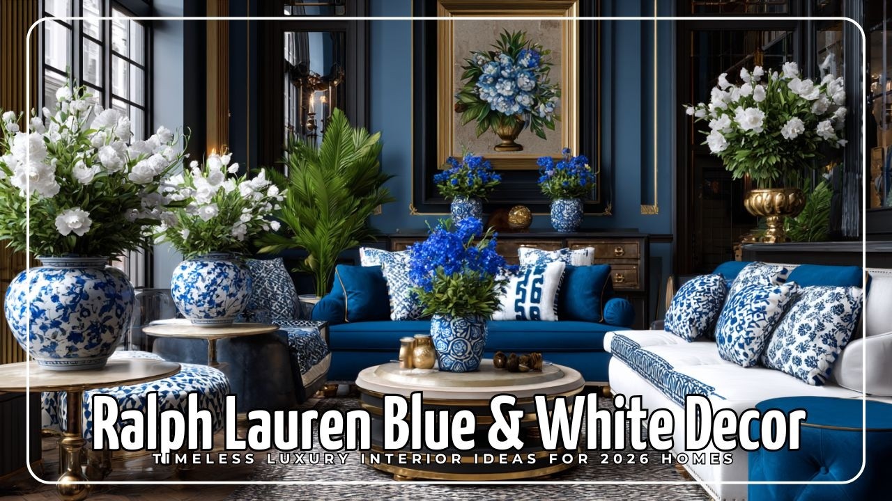 Inside Ralph Lauren’s Iconic Blue and White Interiors | Classic Elegance for Modern Homes