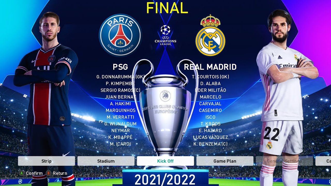 PES 2021 - PSG vs Real Madrid - Final UEFA Champions League [UCL] 2021/2022 ft Messi Ramos to PSG
