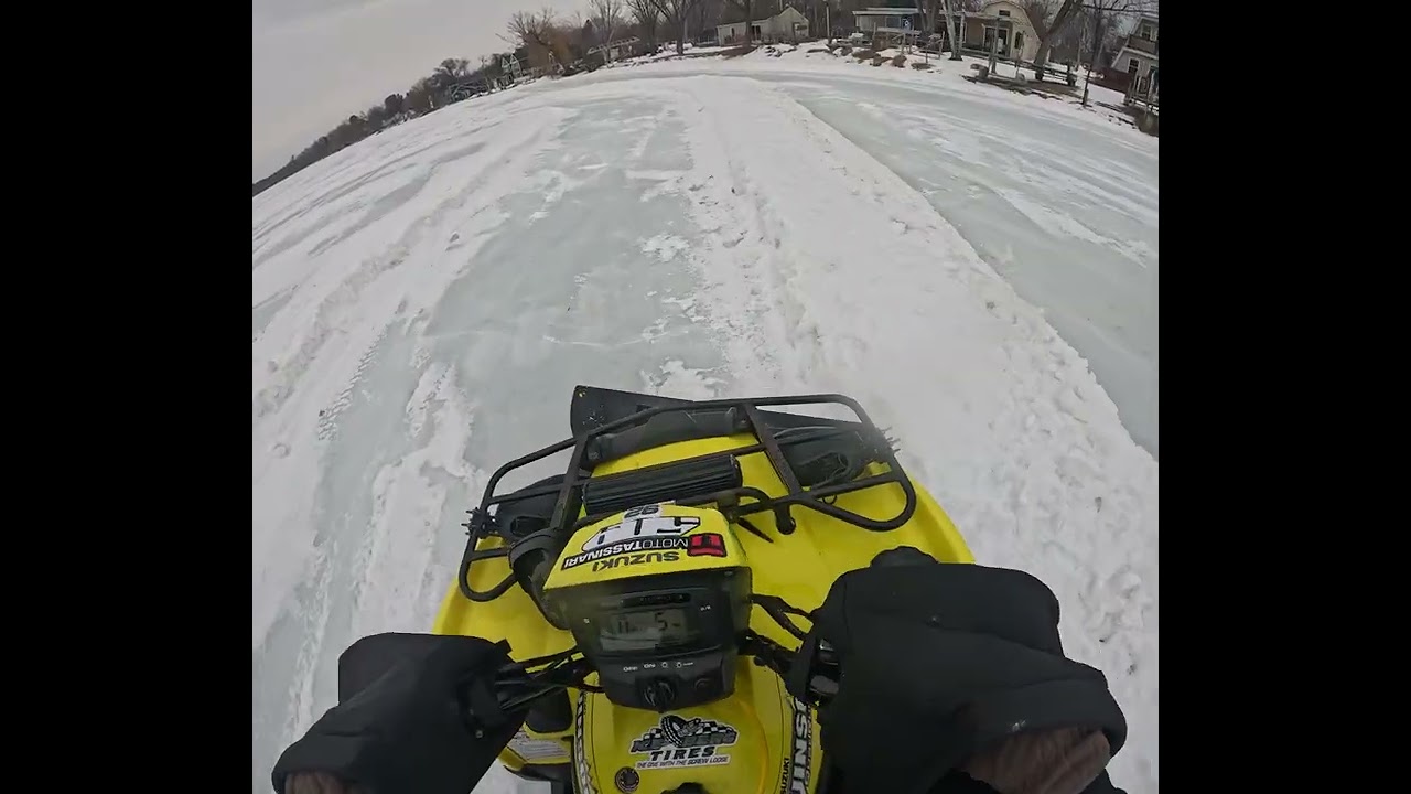 Checking out ice conditions on the track 