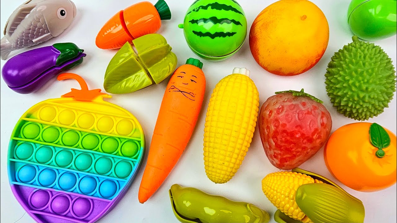 ASMR おままごと トントン♪おもちゃ 果物 カット音 Cutting Fruits Sounds ASMR with New Cutting Board Sound