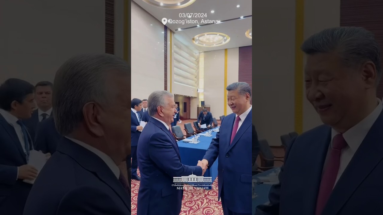 Встреча Мирзиёева и Си Цзиньпина в Астане