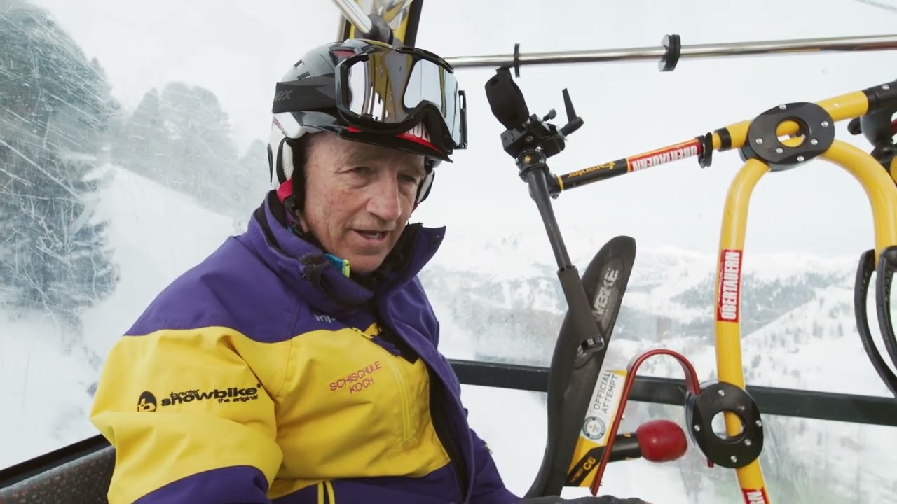 fastest time 1600 gates down by snowbike Obertauern WeltrekordSlalom HD