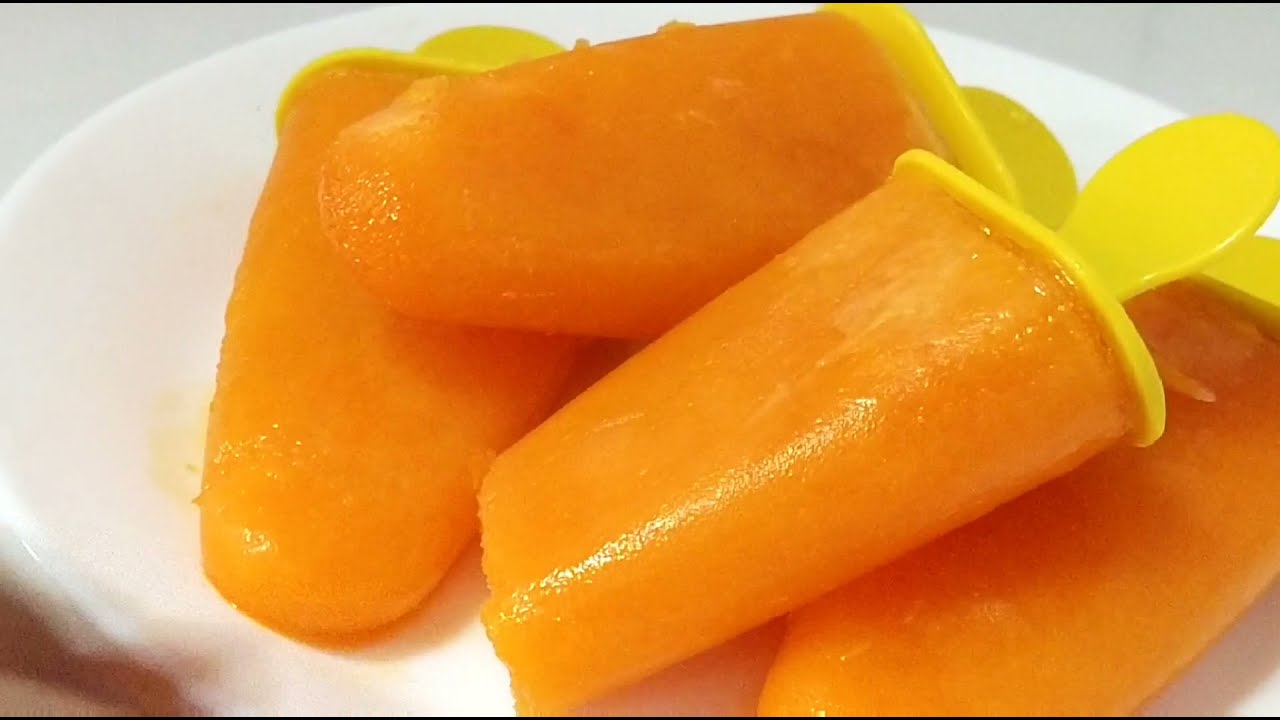 How to make orange popsicle recipe . Only 2 ingredients . Home made popsicle ! Orange ice cream.