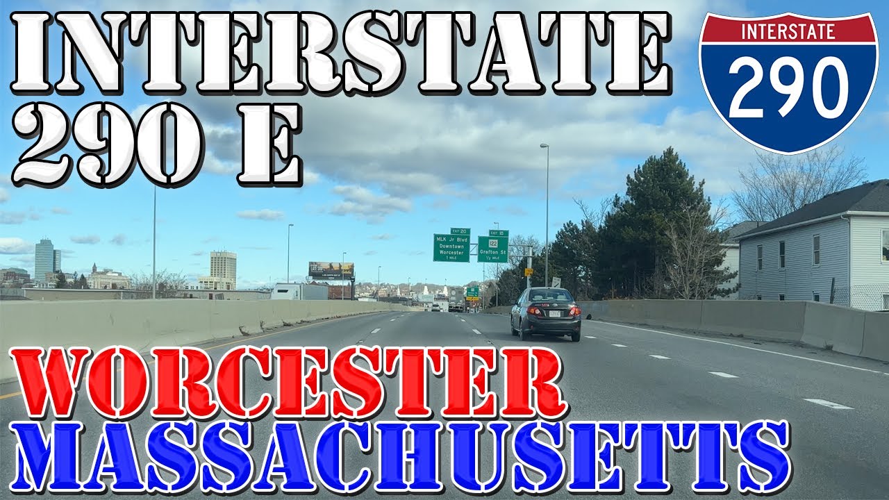 I-290 East - Worcester - Massachusetts - 4K Highway Drive