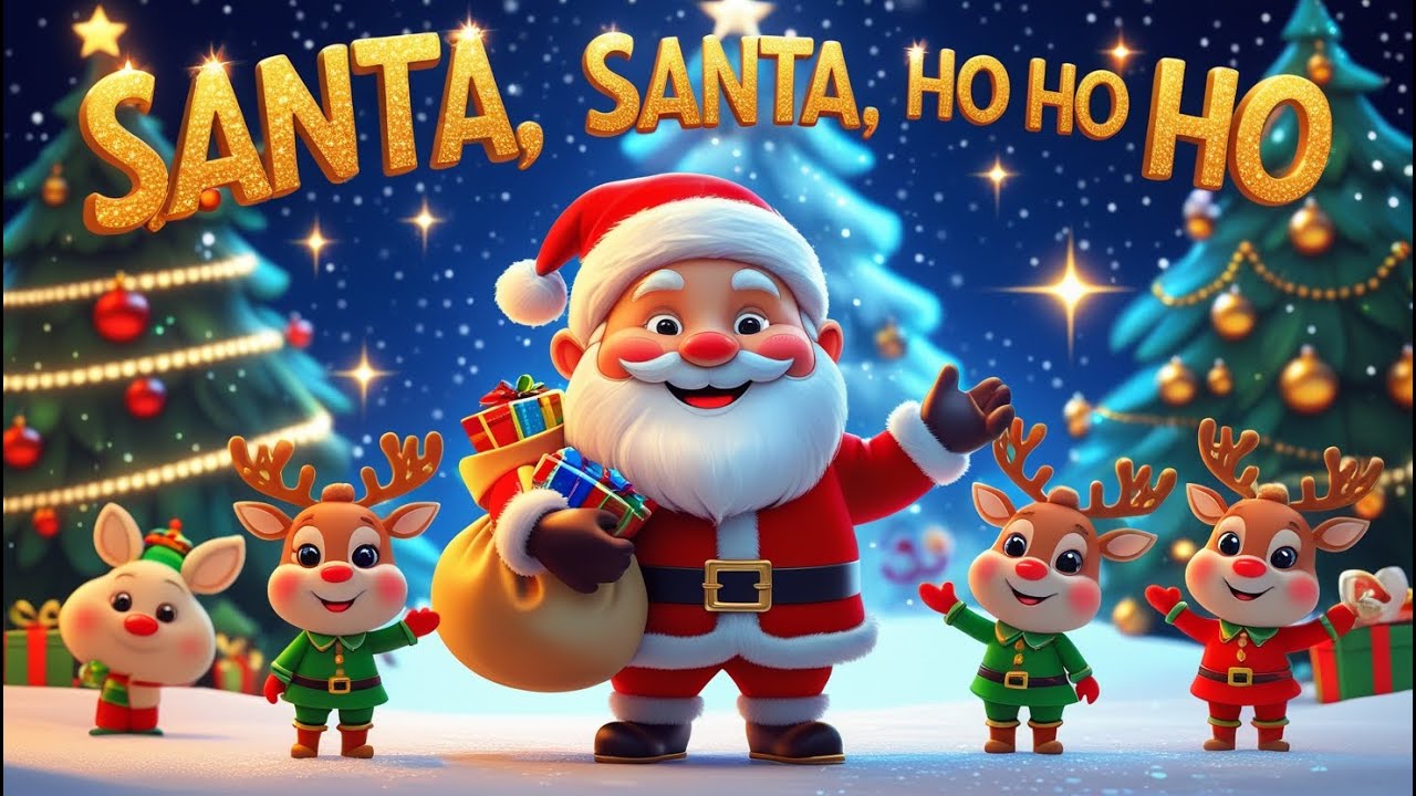 Santa, Santa, Ho Ho Ho! | Fun Christmas Song for Kids | AI Animation
