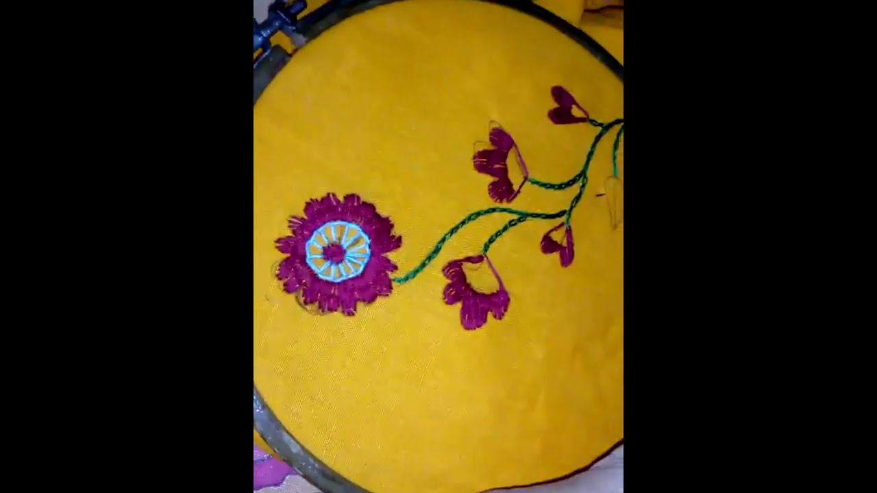 Rumanian stitch. Flower motif. Hand embroidery. Supriya Talukder. Easy tutorial