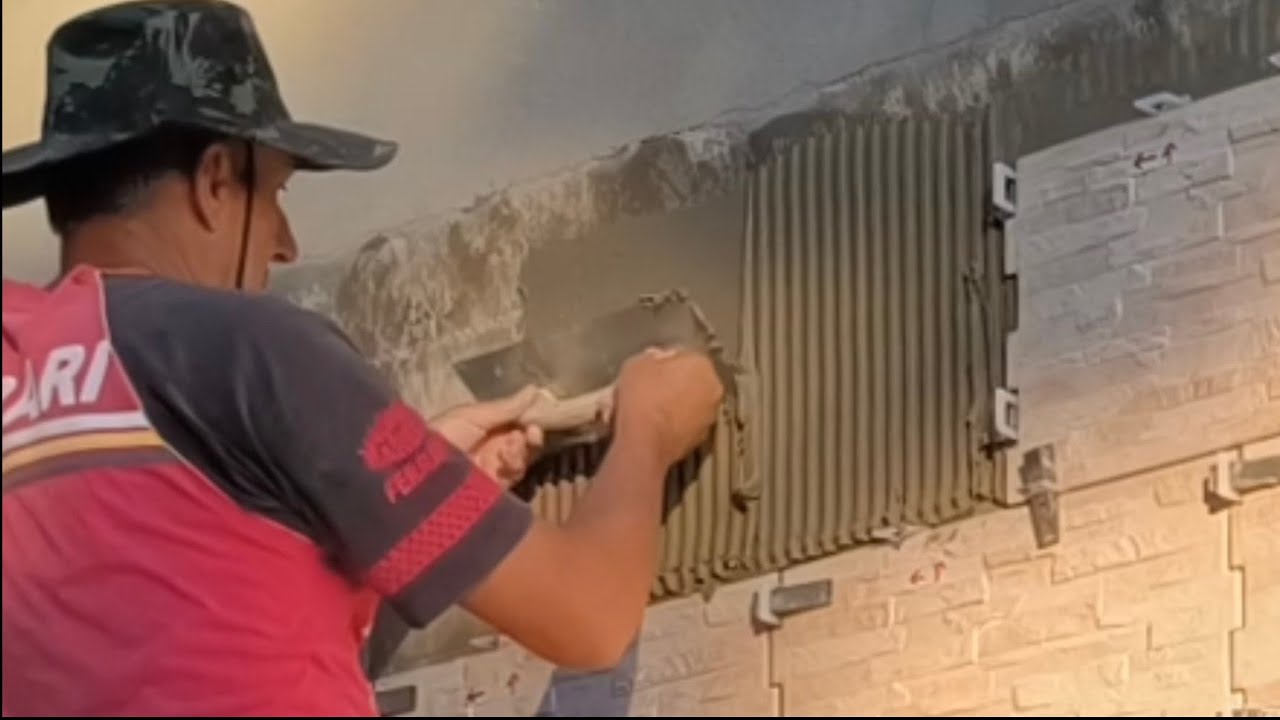 COLOCANDO PISO NA PAREDE EXTERNA DA NOSSA CASA 