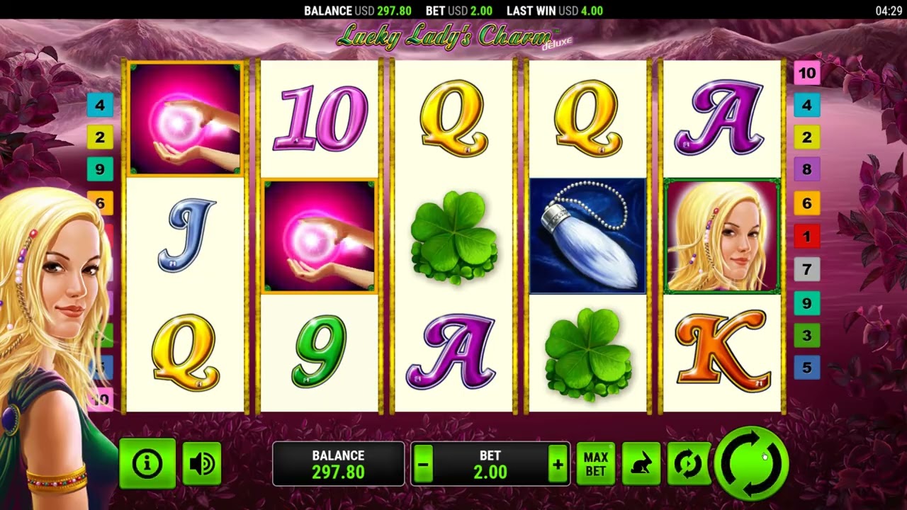 🍀 Lucky Lady Charm Deluxe (Novomatic Slots) - RTP of 95.13%, 5-Reel, 10-Payline, & Free Spins 🍀