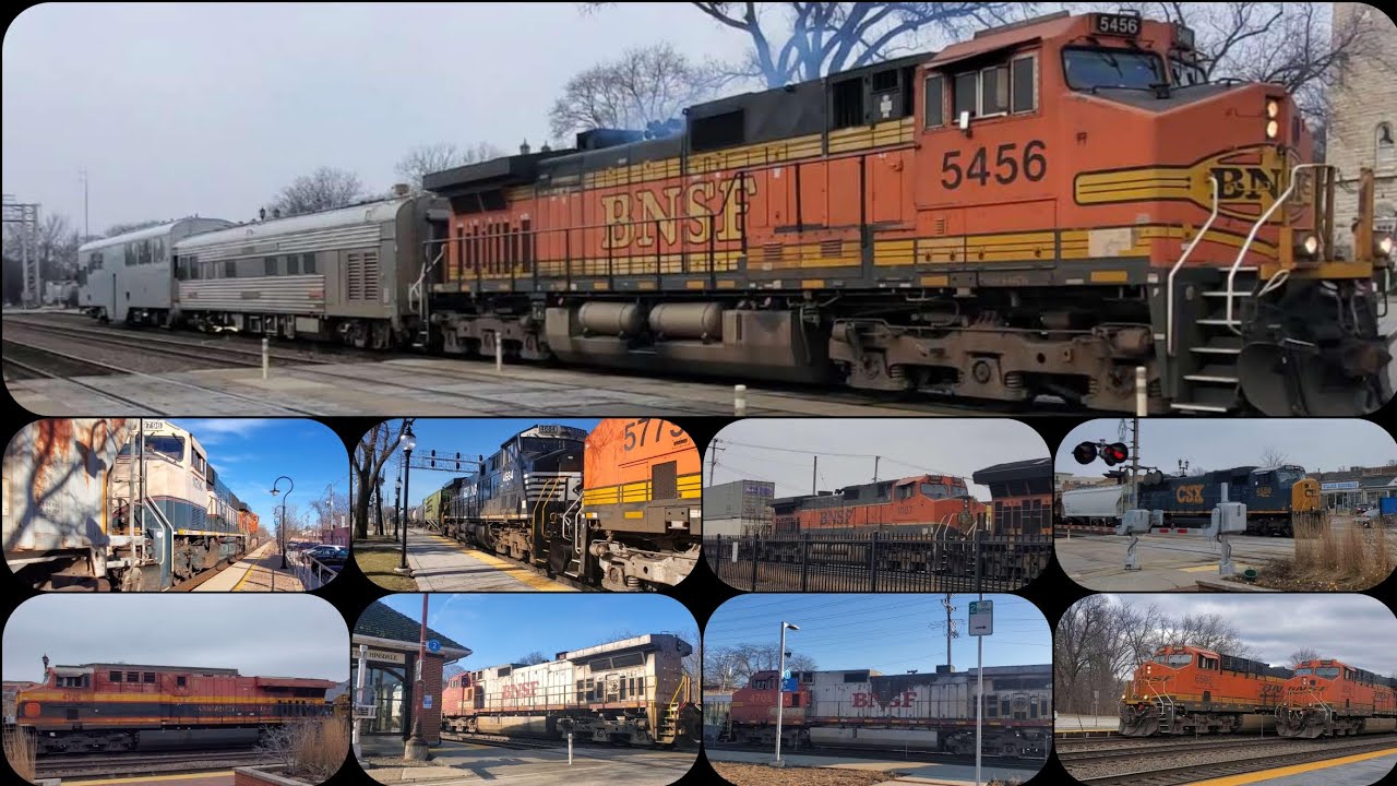 Freight Trains Rumbling Down The BNSF Racetrack 2026 Part 1