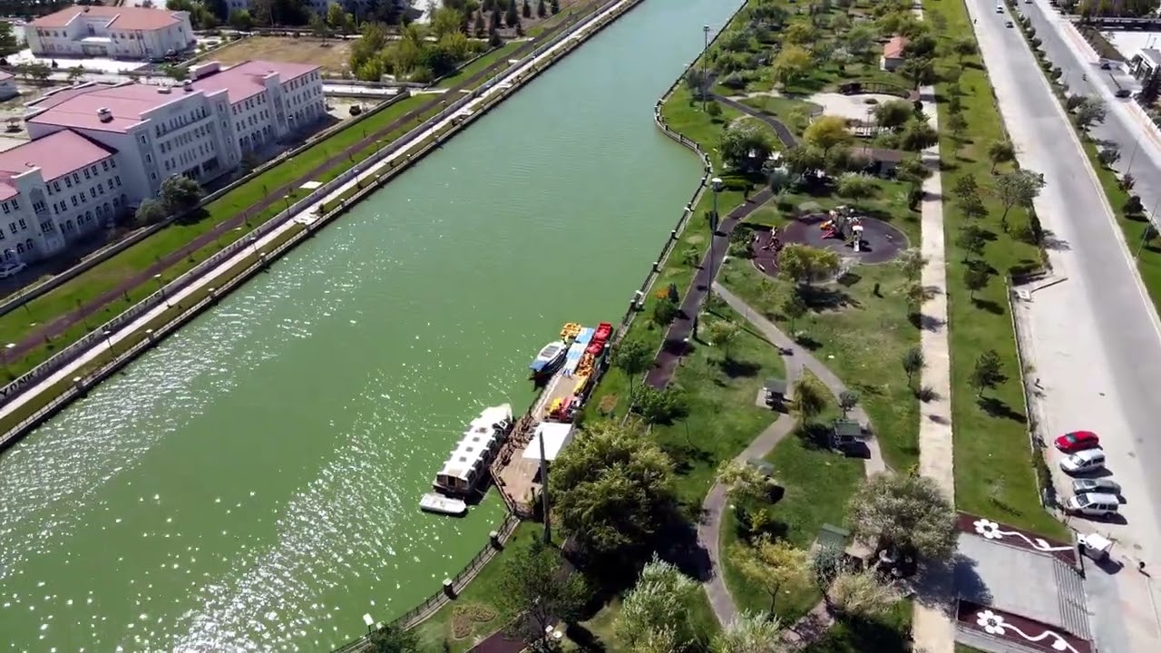 Afyon Akarçay Nehri ve şehir drone çekimi