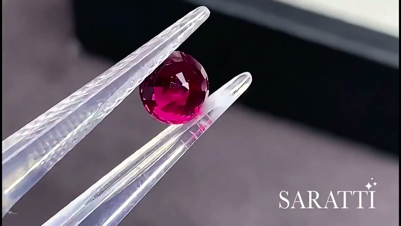 Natural Pigeon&rsquo;s Blood Ruby Round 1.21ct | Heated | GUILD Certified | SARATTI