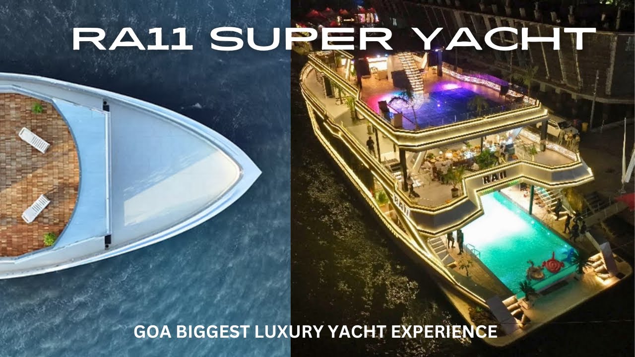 GOA’s Luxury Yacht Experience 🌴| RA11 Super Sunset Cruise🛳️☀️#goa #travel 