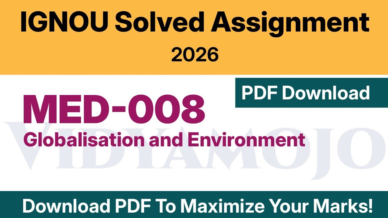 IGNOU MED 008 Solved Assignment 2026 PDF Download