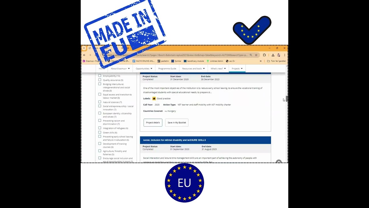 Daha önce hibeye hak kazanmış Erasmus+ projelerini nereden inceleyebilirim?