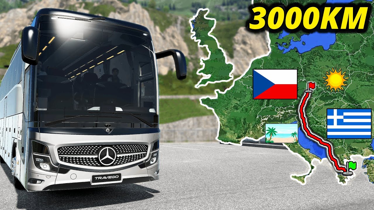 ETS2 Tourist Bus Trip (Athens to Brno) Greece to Czechia | Euro Truck Simulator 2
