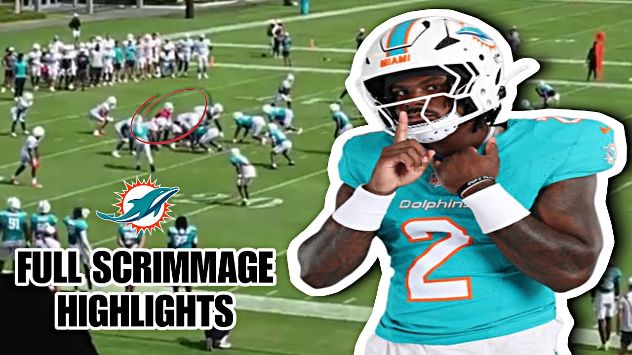 Miami Dolphin&rsquo;s FULL SCRIMMAGE @ Training Camp DAY 10 HIGHLIGHTS: Malik Willis LIGHTNING UP Defense