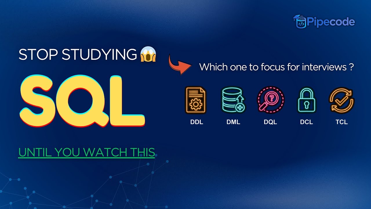 Which SQL Parts Do Interviews Actually Test ? DDL, DML, DQL, DCL & TCL