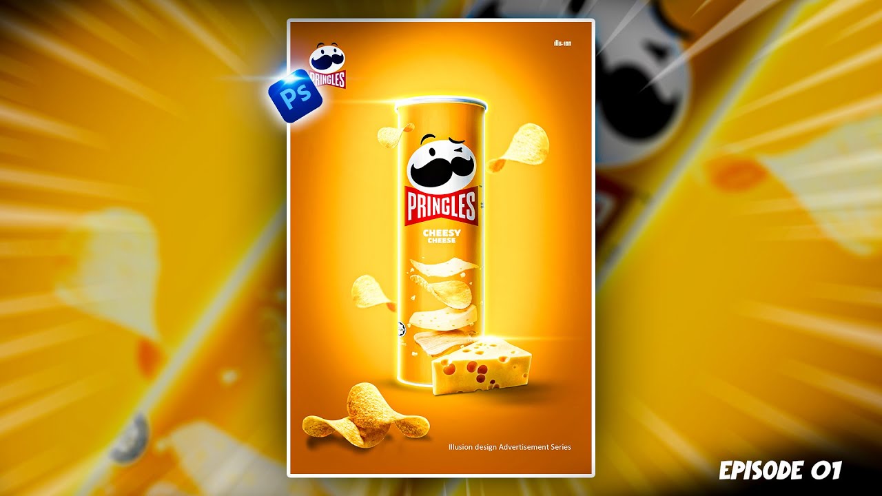 Pringles Advertising Design | Full Photoshop Tutorial in Hindi/urdu | Episode 1 ✅
