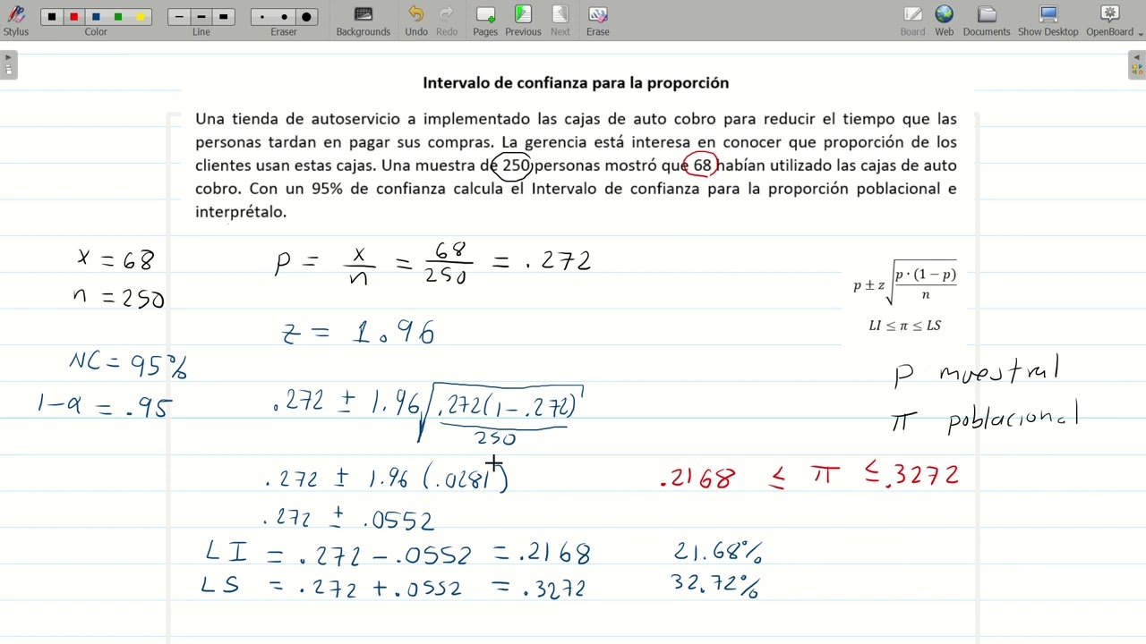 Intervalo de confianza para la proporción  Hecho con Excel