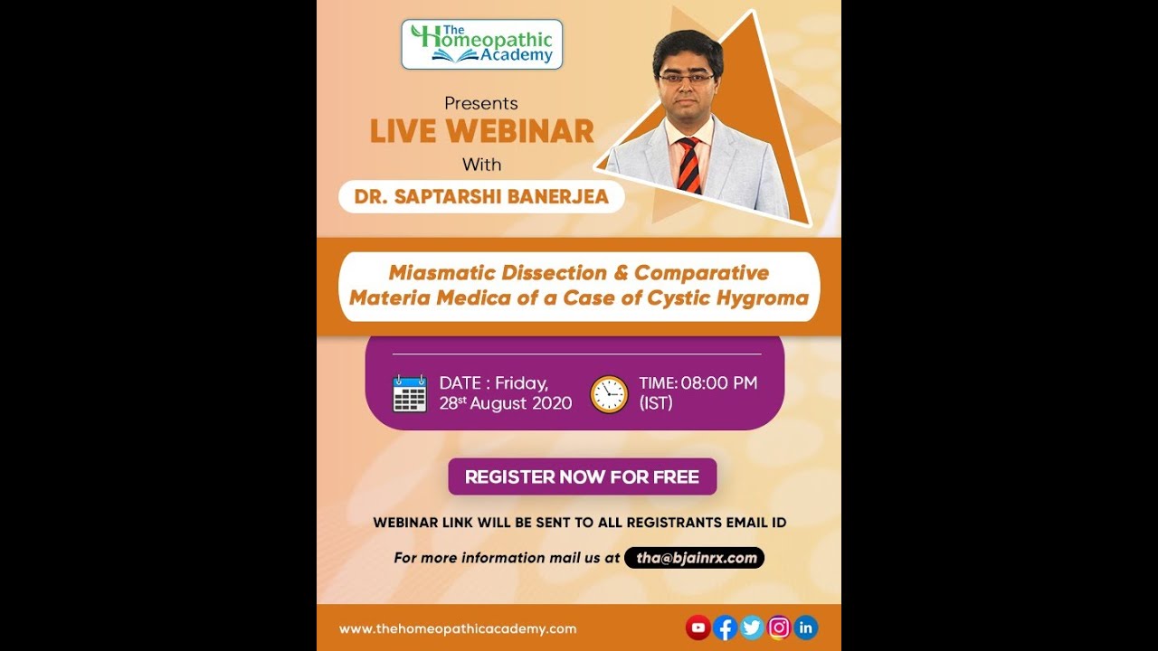 THA Live Webinar | Miasmatic Dissection of a Case of Cystic Hygroma | Dr. Saptarshi Banerjea