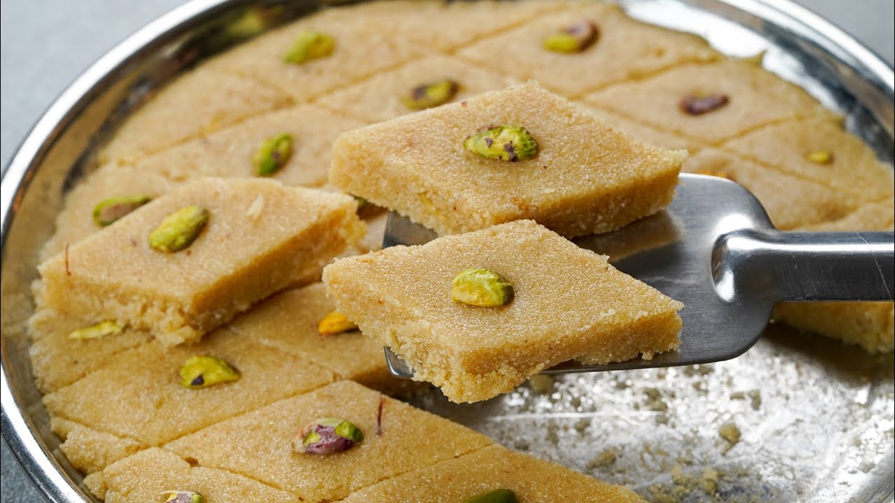 Suji Barfi Recipe With 1 Cup Suji | Suji Sweet Barfi Recipe | Suji Halwa Recipe | Easy Suji Sweets