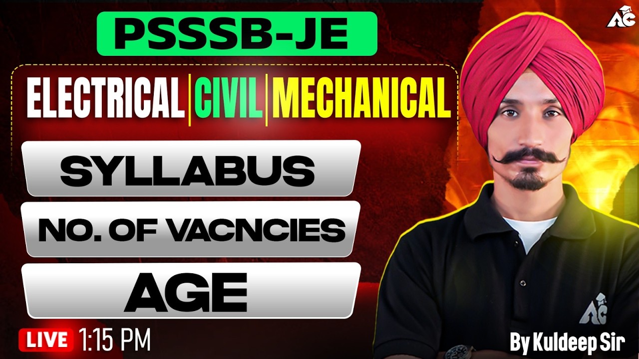 PSSSB JE Electrical, Civil, Mechanical Syllabus, Age | Full Details By Kuldeep Sir