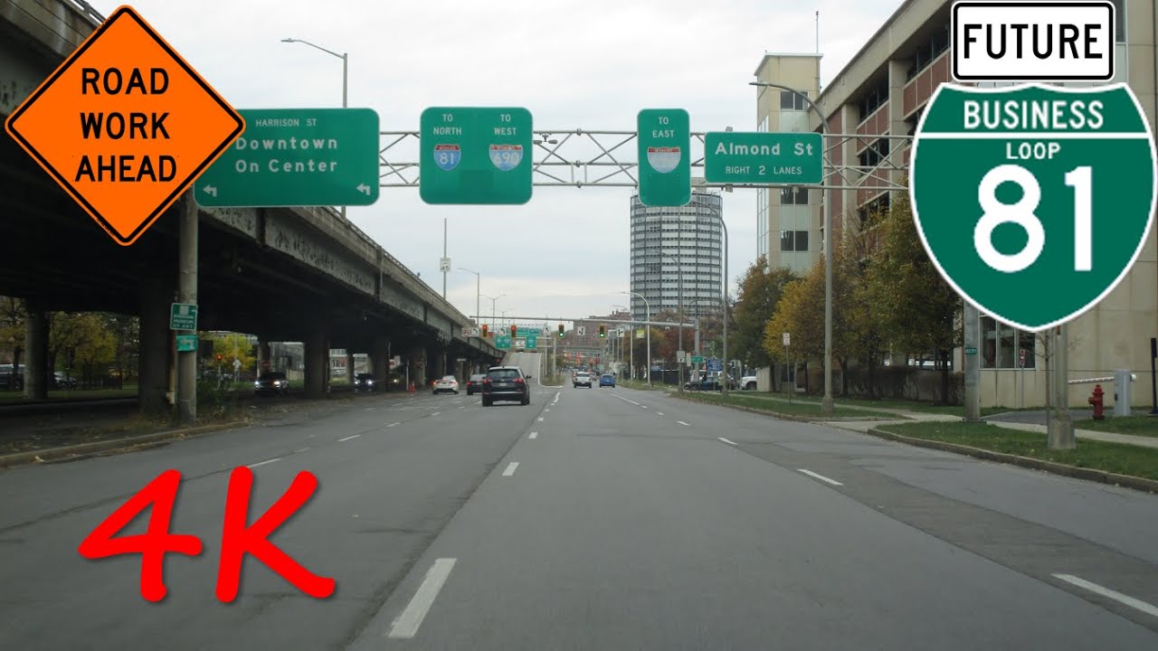 ⁴ᴷ Interstate 81 BUSINESS (Syracuse, NY) northbound [2025 Community Grid Project Update] [4K VIDEO]
