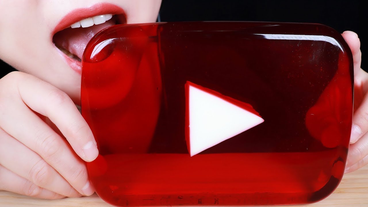 ASMR Eating Jello Youtube Play Button | Gummy Youtube Play Button | asmr food | asmr edible | Abbey